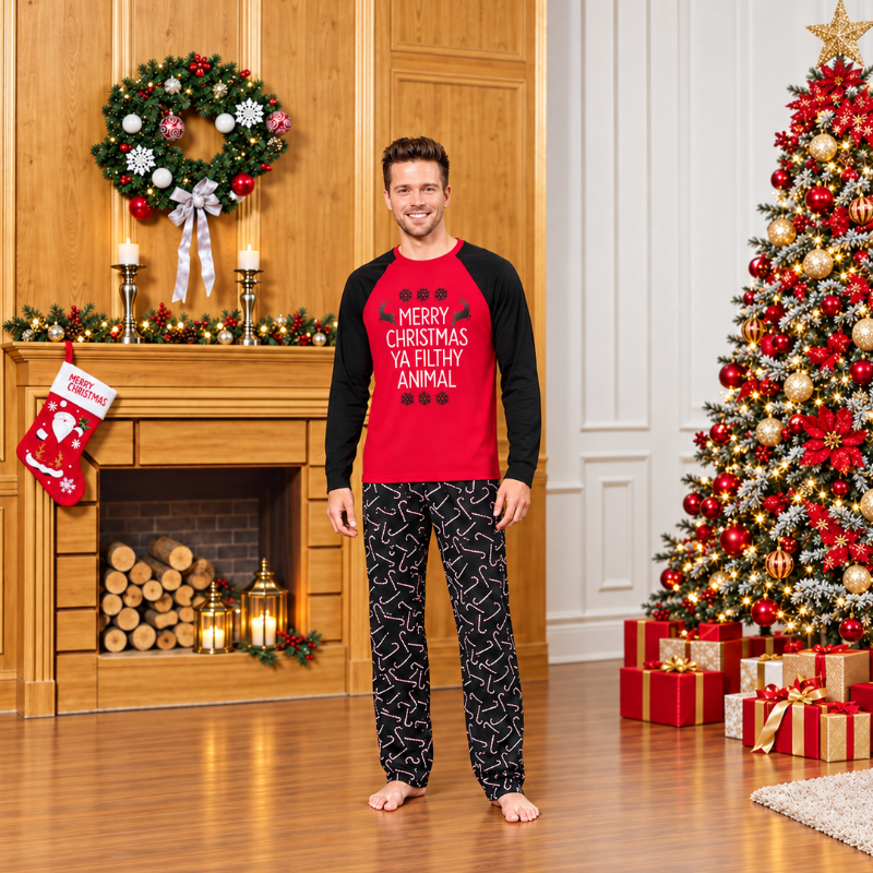 Merry Christmas Ya Filthy Animal Family Matching Christmas Pyjamas
