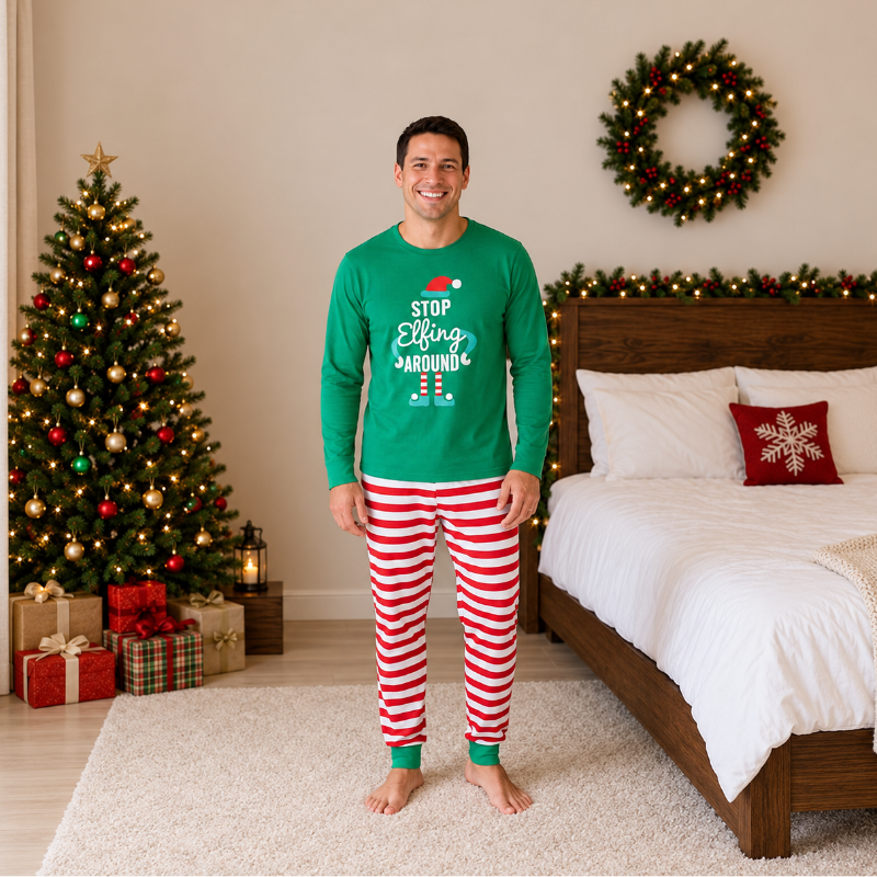 Stop Elfing Family Matching Christmas Pyjamas
