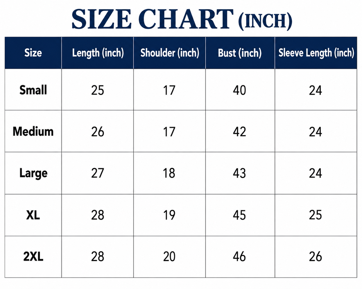 Size Chart Inch