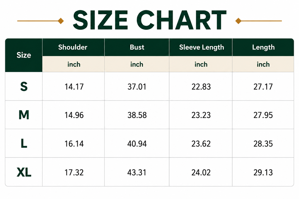 Size Chart Inch