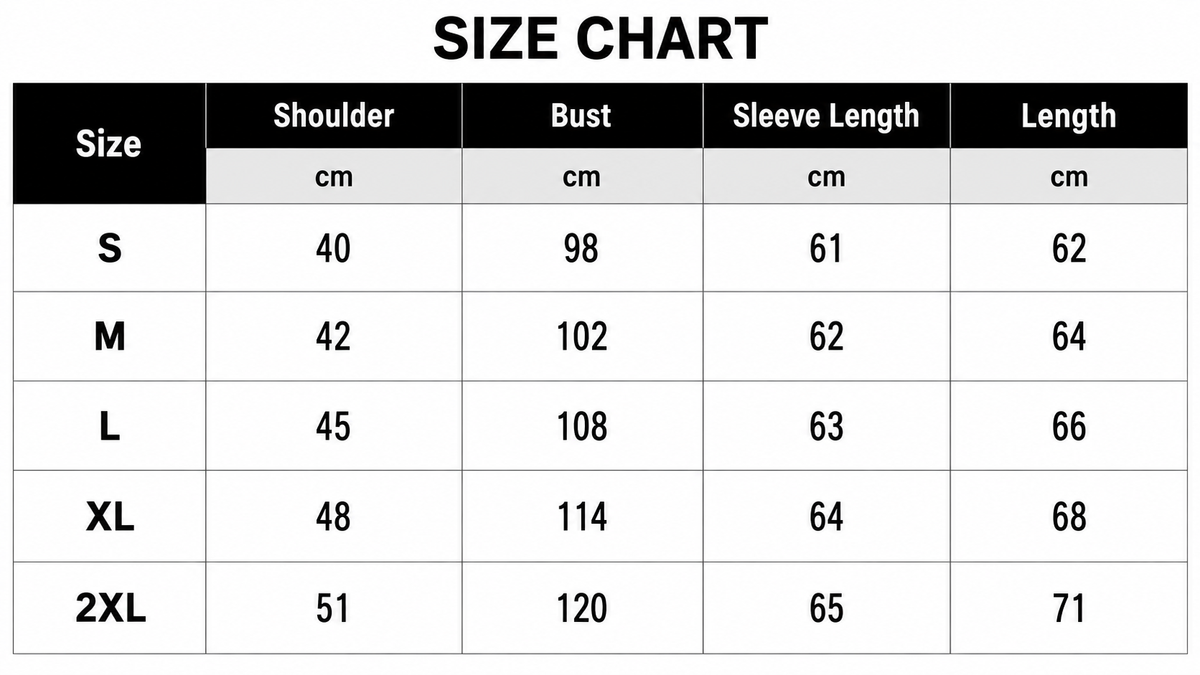 Size Chart CM