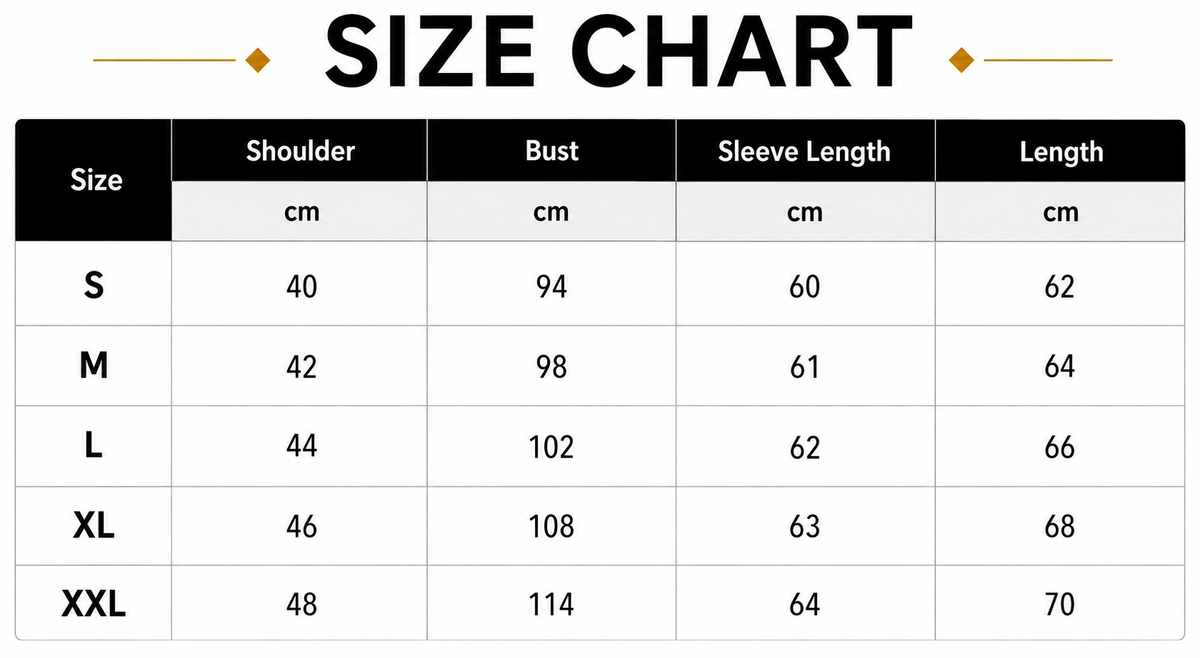 Size Chart CM