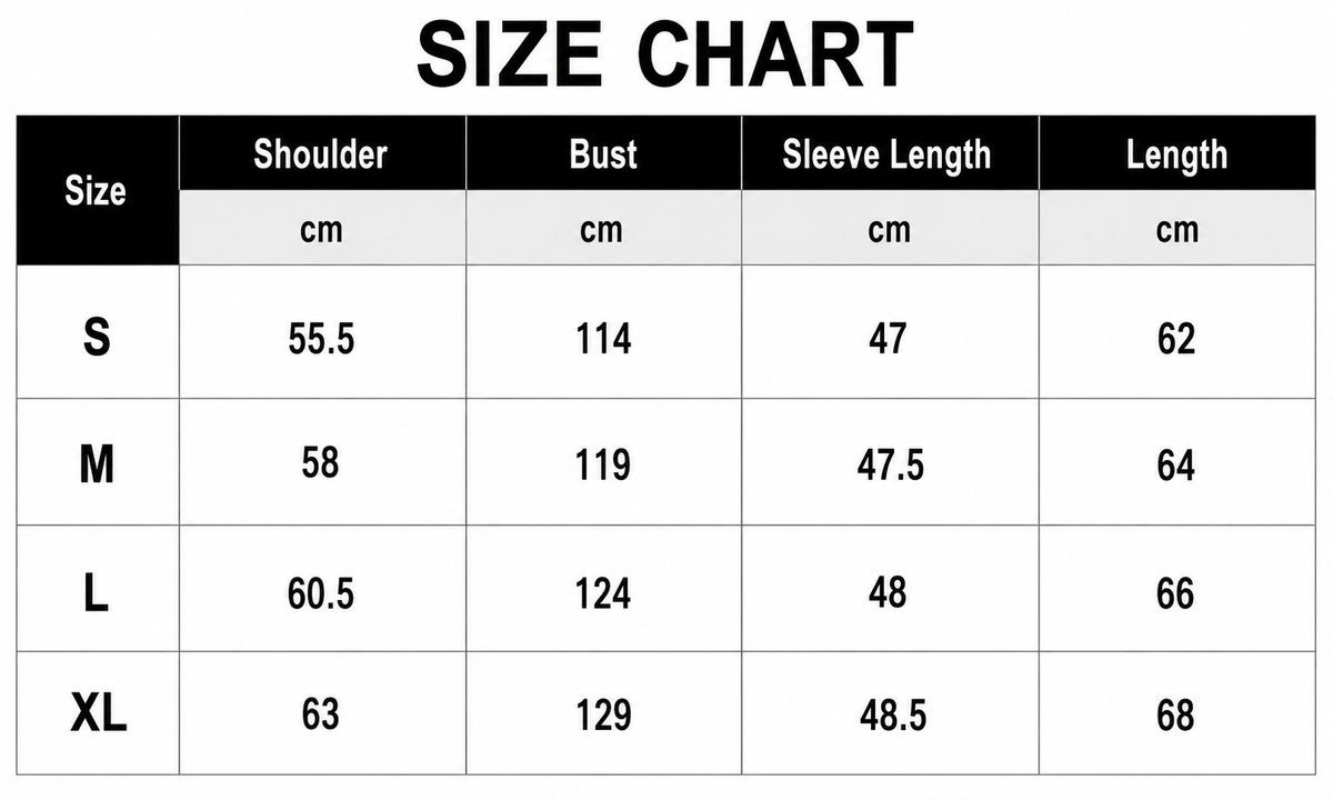 Size Chart CM