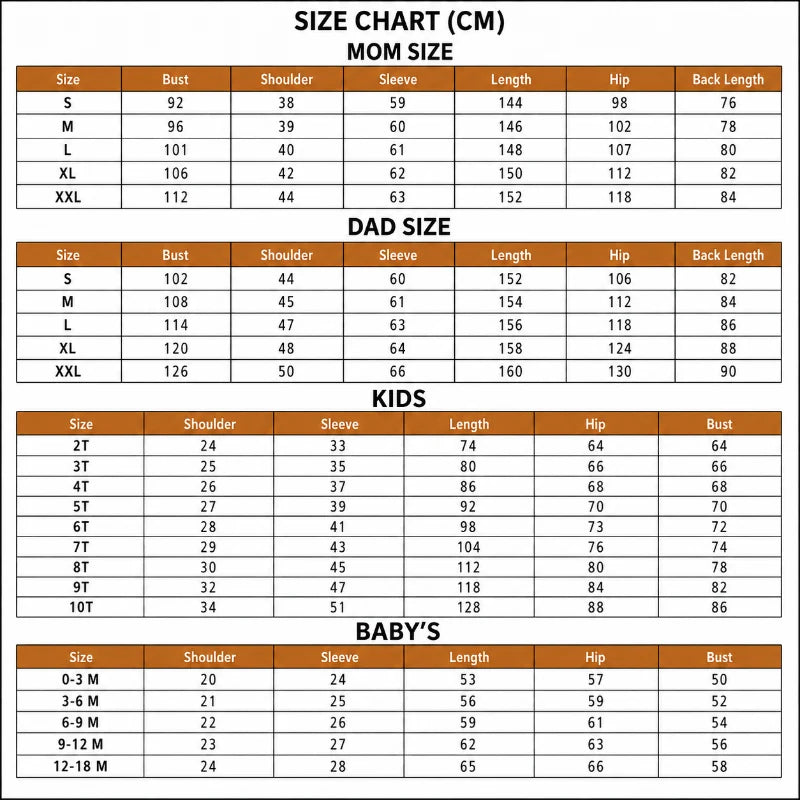 Size Chart CM
