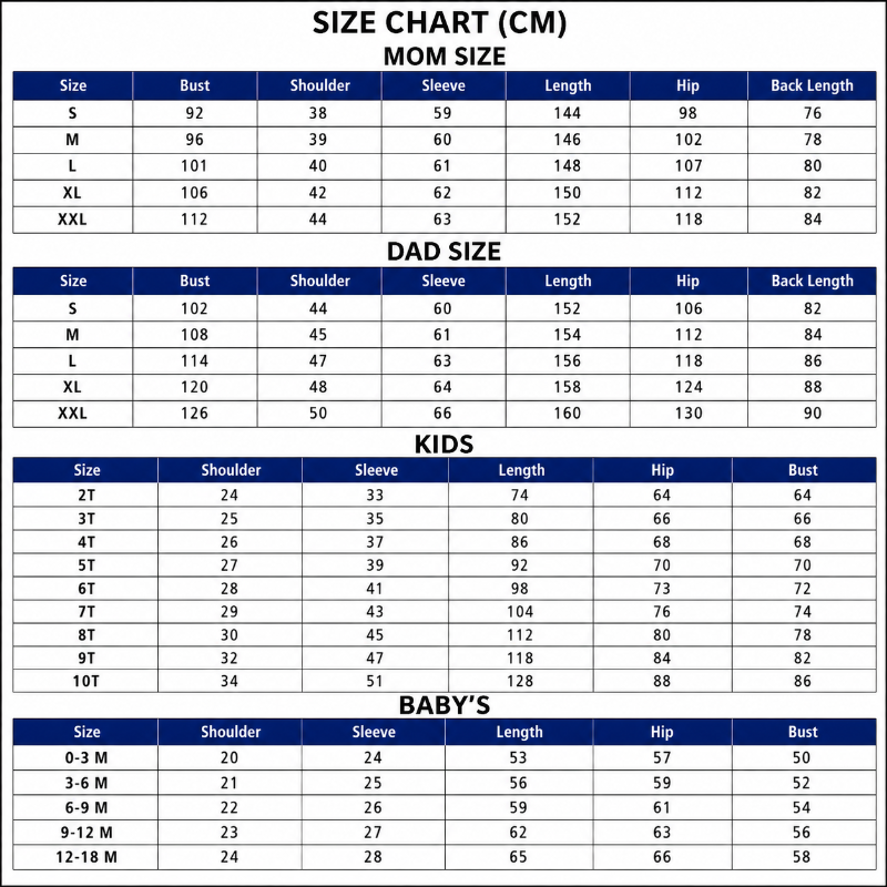 Size Chart CM