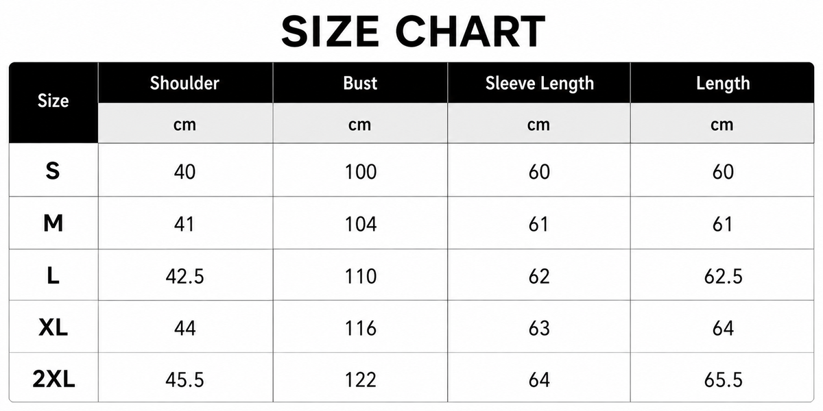 Size Chart CM