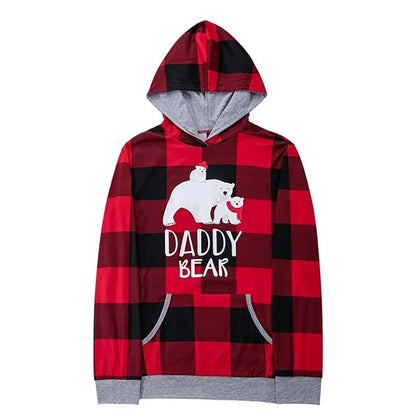 Hooded Plaid Bear Family Matching Christmas Pyjamas