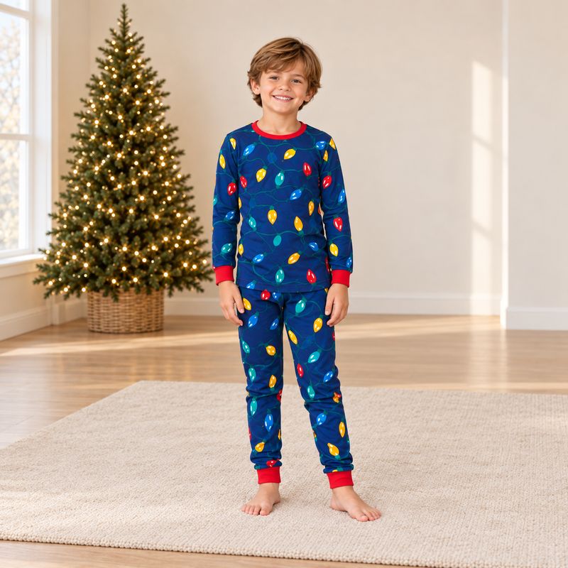 Lights Matching Family Christmas Pyjamas
