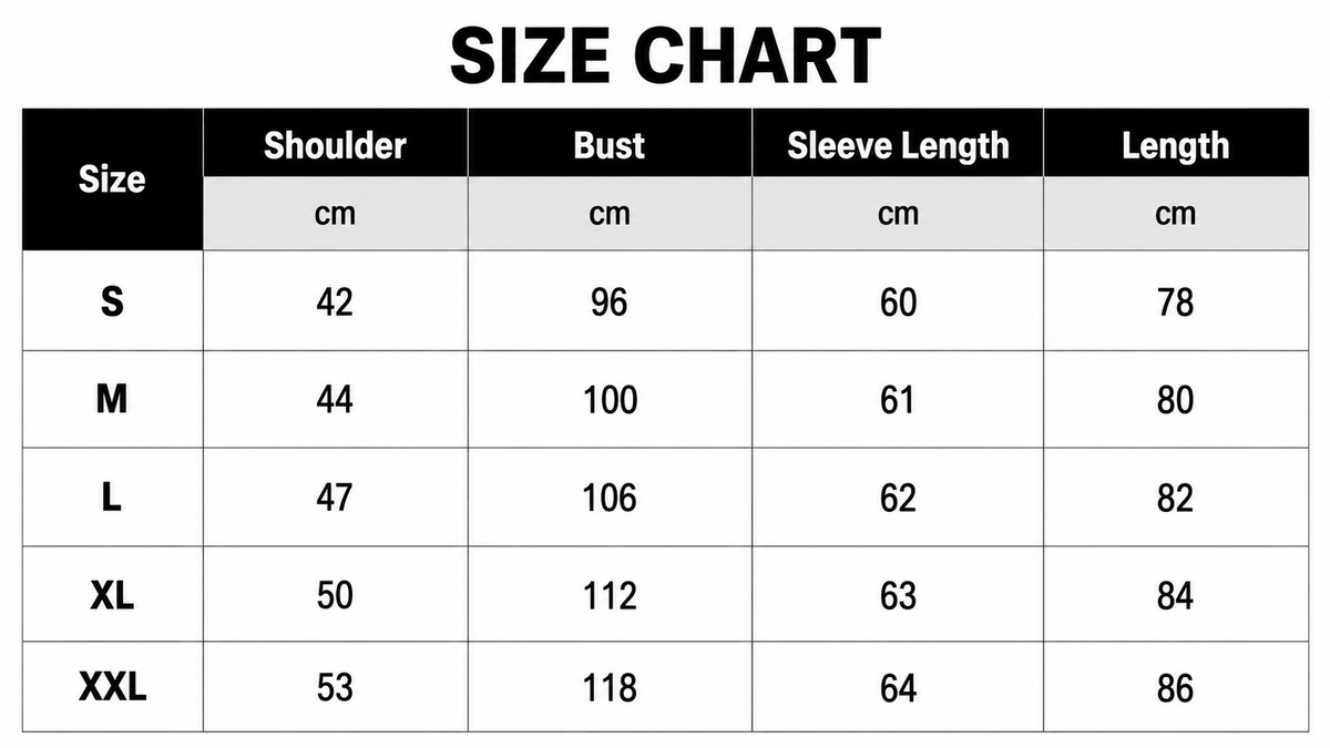 Size Chart CM