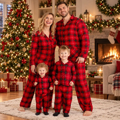 Red Plaid Family Matching Christmas Pyjamas