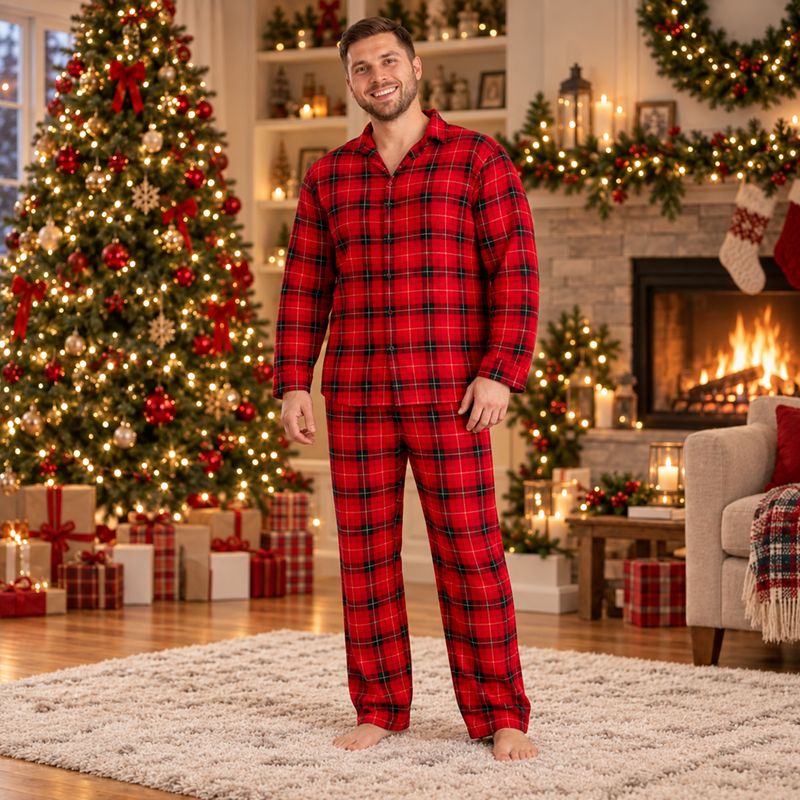 Red Plaid Family Matching Christmas Pyjamas