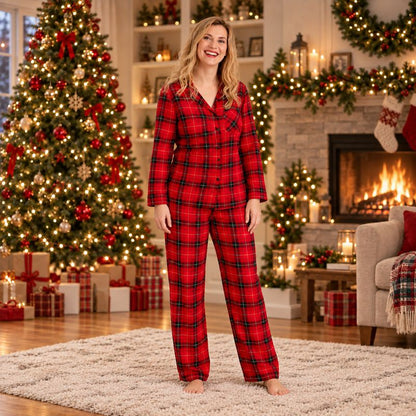 Red Plaid Family Matching Christmas Pyjamas