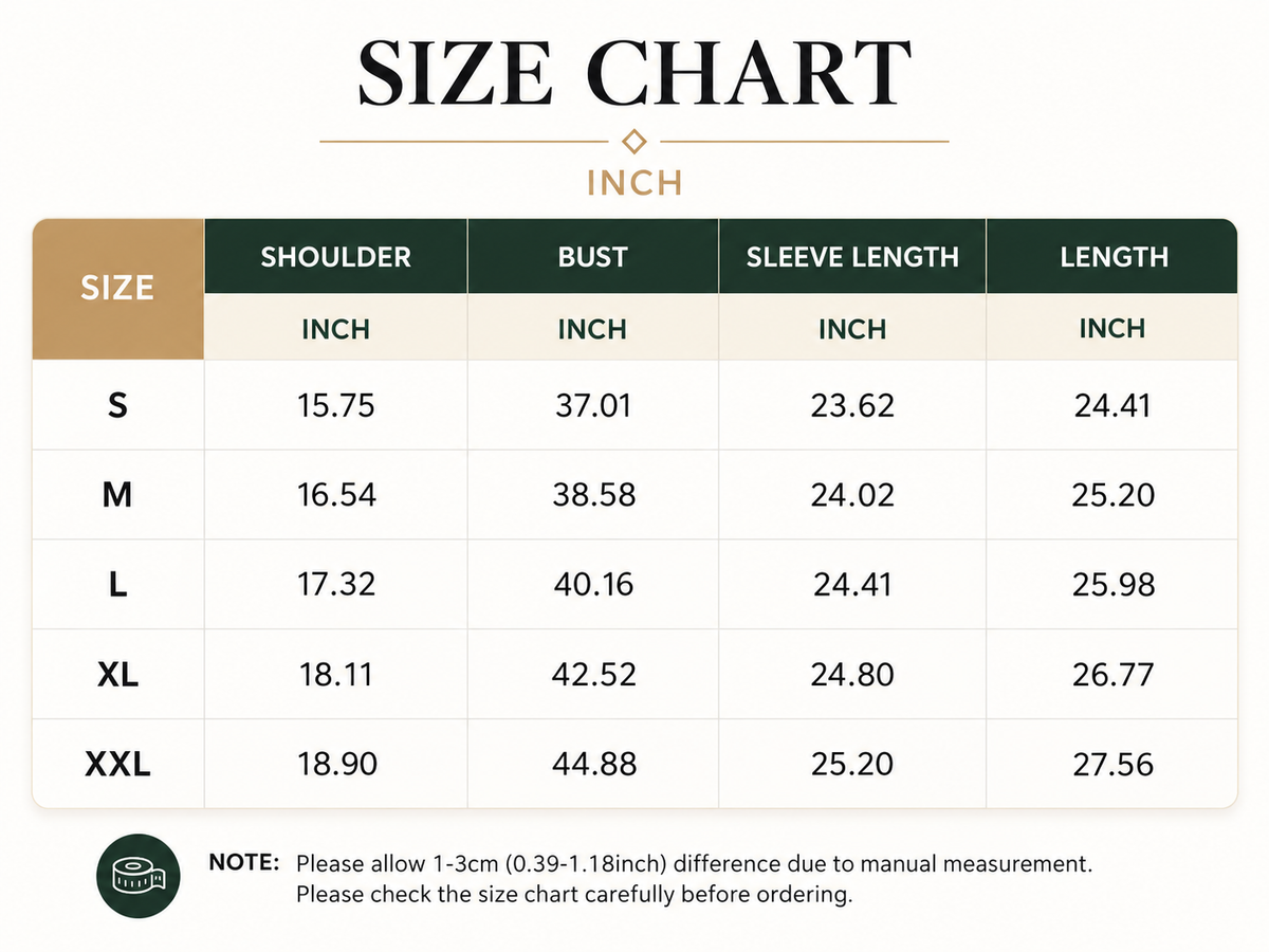 Size Chart Inch