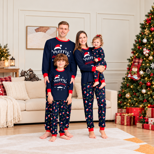 Santa Hat Family Matching Christmas Pyjamas
