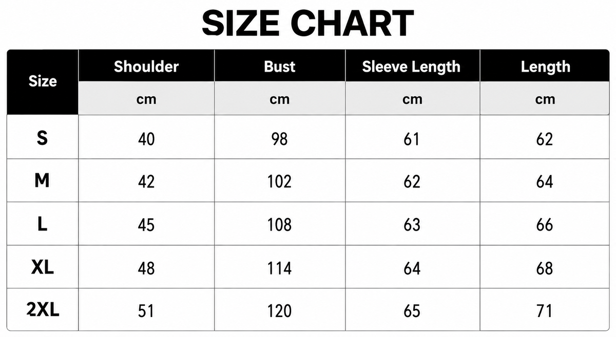 Size Chart CM