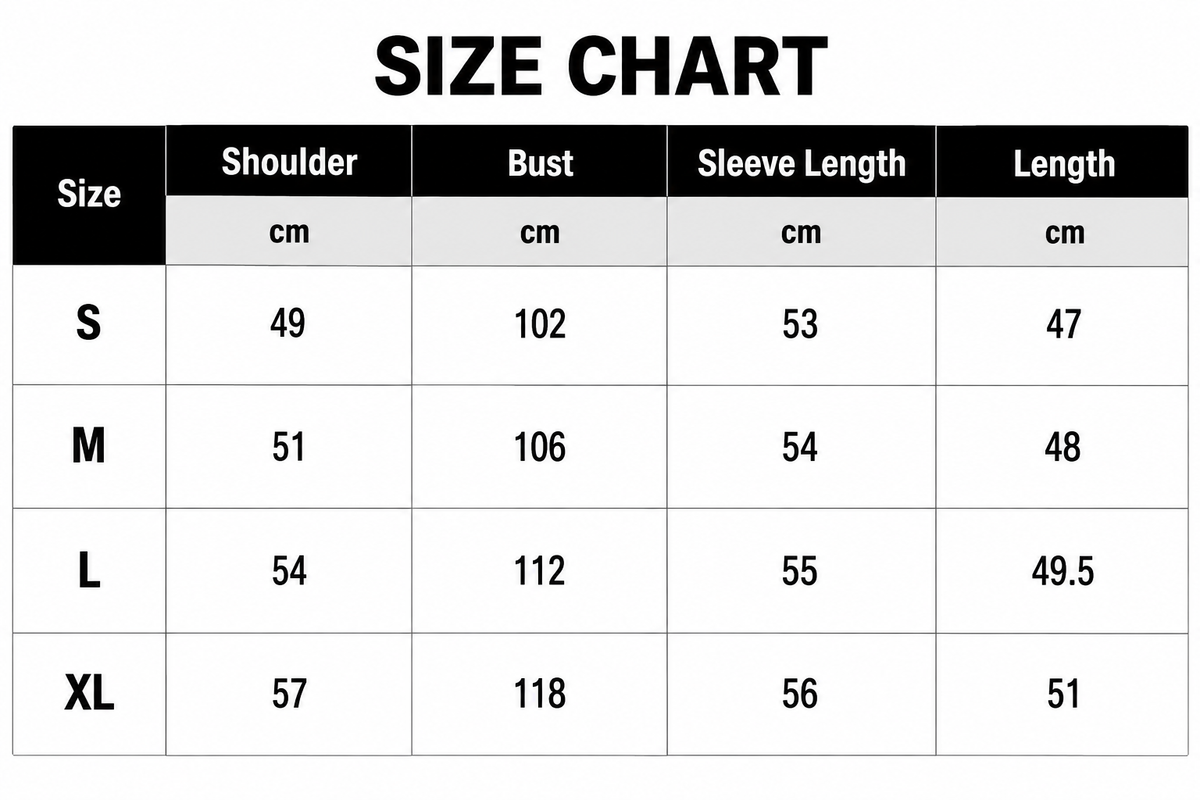 Size Chart CM