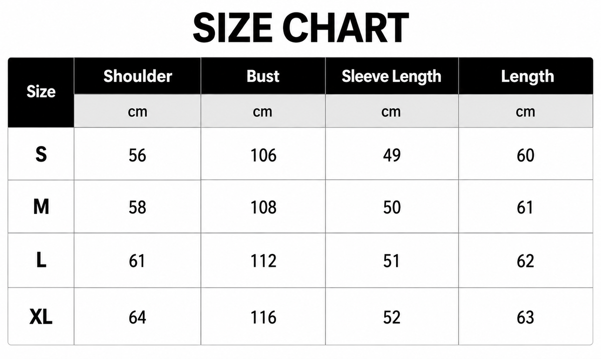Size Chart CM