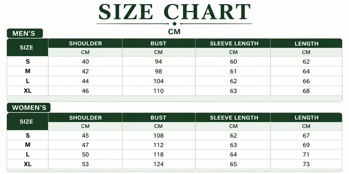Size Chart CM