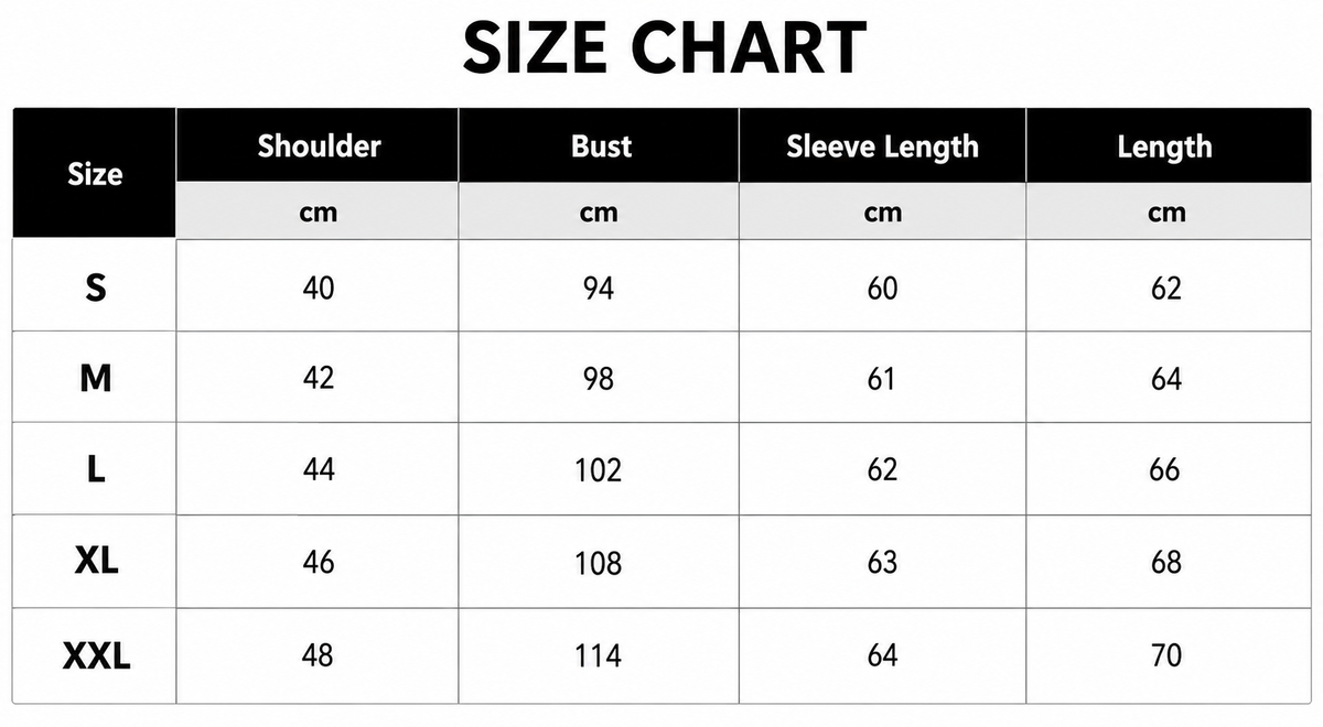 Size Chart CM