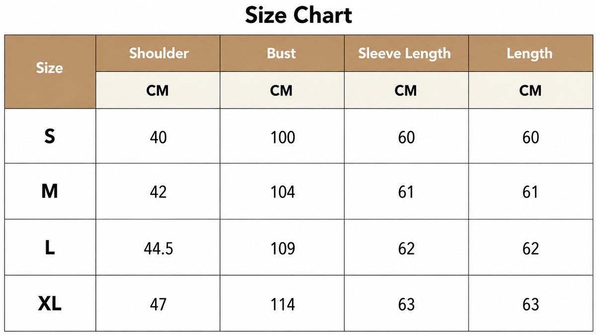 Size Chart CM