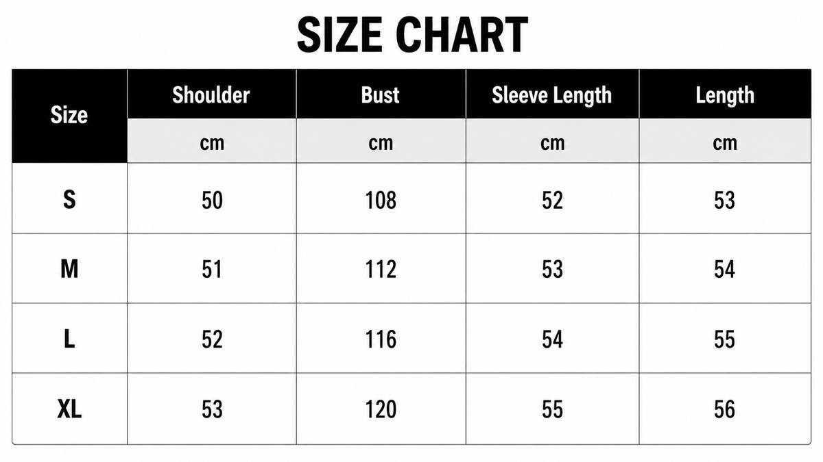 Size Chart CM